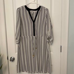 Black and white dress with gold details